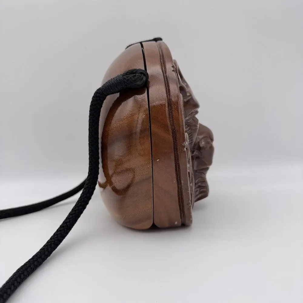 Timmy Woods Lion Crossbody Bag Carved Wood Beverly Hills Limited Edition Art